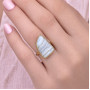 925 Natural Blue Chalcedony ( Lace Agate ) Stone Ring