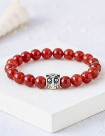 8mm Natural Red Agate Bracelet