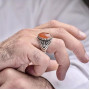 925 Silver Natural Agate Ring - Men Ring