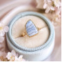 925 Natural Blue Chalcedony ( Lace Agate ) Stone Ring