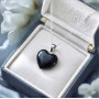 925 Silver Black Onyx Pendant -  Heart of Love Size 1