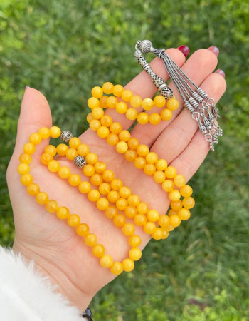 مسباح ملكي نادرة من الكهرمان البلطيقي الأصلي 6 ملم