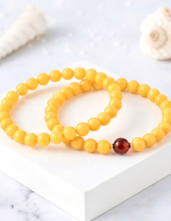 6mm Natural Baltic Amber Bracelet