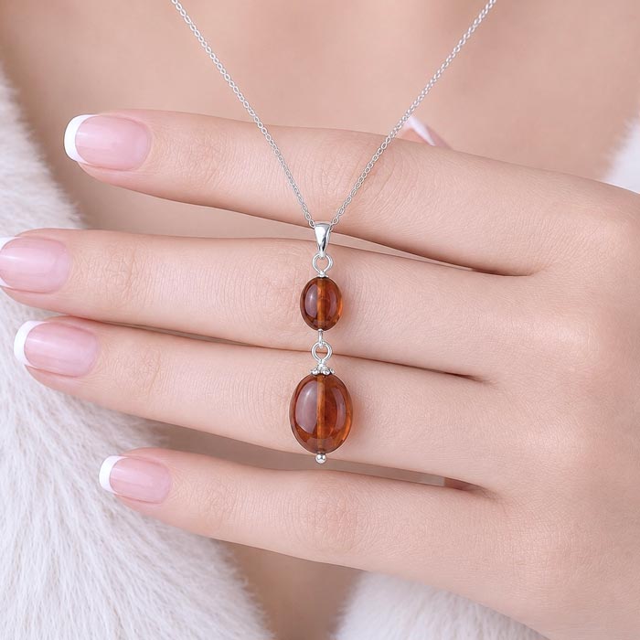 925 Silver Natural Baltic Amber Pendant