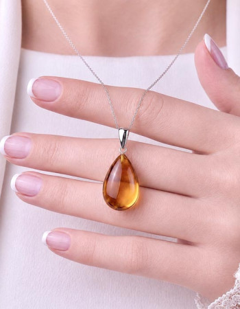 925 Silver Natural Baltic Amber Pendant