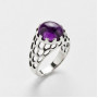 925 Silver Natural Amethyst Stone Ring - Men Ring