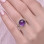 925 Silver Natural Amethyst Stone Ring - Circule Shape