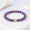 6mm Natural Amethyst Bracelet - Zodiac Sign can be added to the bracelet