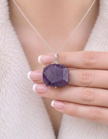 925 Silver Natural Amethyst Necklace