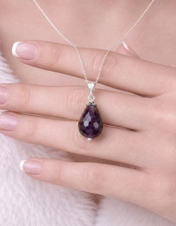 925 Silver Natural Amethyst Pendant