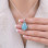 925 Silver Natural Aquamarine Stone Pendant - Drop Shape