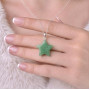 925 Sterling Silver Aventurine Stone Pendant - Star Shape