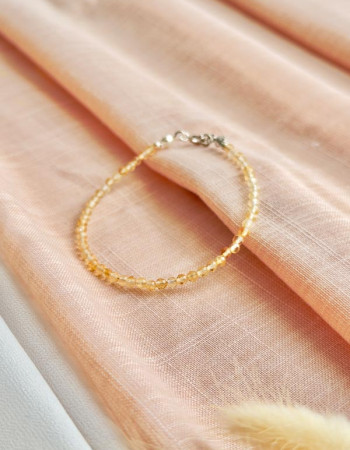 4 mm Natural Citrine Stone Bracelet - No : BR004