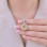 925 Sterling Silver Citrine Stone Pendant - Zircon Around - No : 9000