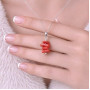 925 Silver Natural Red Coral Pendant