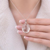 925 Silver Natural Crystal Quartz Pendant - Natural Shape