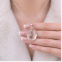 925 Silver Natural Crystal Quartz Pendant - Natural Shape
