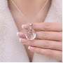 925 Silver Natural Crystal Quartz Pendant - Natural Shape