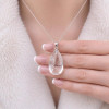 925 Silver Natural Crystal Quartz Pendant - Drop Natural Shape