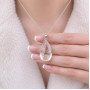925 Silver Natural Crystal Quartz Pendant - Drop Natural Shape