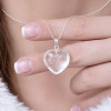 925 Silver Natural Crystal Quartz Pendant -  Heart of Love