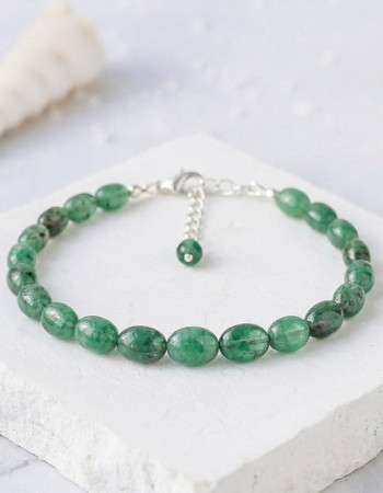 925 Silver Rare Emerald Stone Bracelet