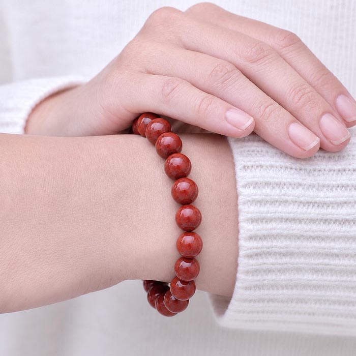 8mm Natural Red Jasper Bracelet