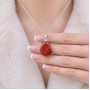 925 Sterling Silver Natural Red Jasper Pendant