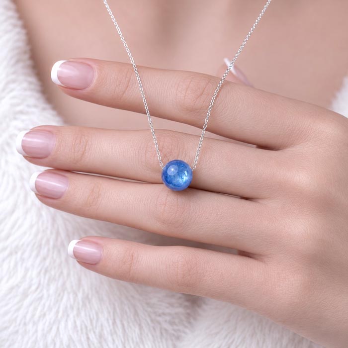 925 Silver Blue Kyanite Stone Pendant