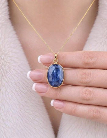 925 Silver Blue Kyanite Stone Pendant