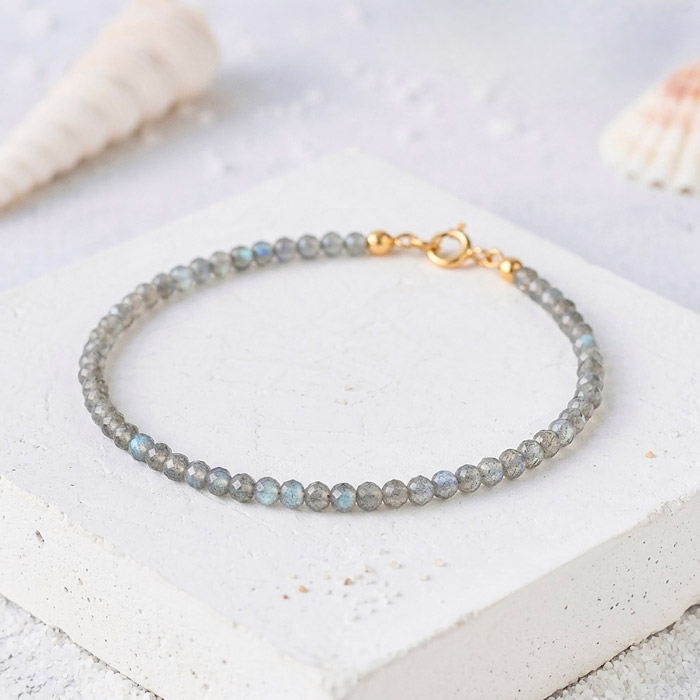 4 mm Labradorite Stone Bracelet - No : BR004