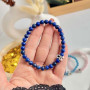 6mm Natural Lapis Lazuli Bracelet - Zodiac Sign can be added to the bracelet