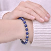 925 Ayar Gümüş 6mm Lapis Lazuli Bileklik
