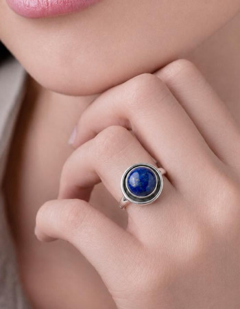 925 Ayar Gümüs  Lapis Lazuli Taşi Yüzük