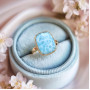 925 Silver Natural Larimar Stone Ring