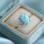 925 Silver Natural Larimar Stone Ring