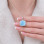 925 Silver Natural Larimar Stone Pendant