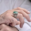 925 Silver Natural Malachite Stone Ring  - Men Ring
