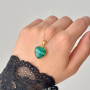 925 Silver Malachite Stone Pendant -  Heart Shape