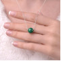925 Silver Malachite Stone Pendant - Ball