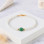 4 mm Natural Moonstone Bracelet With Emerald- No : BR004