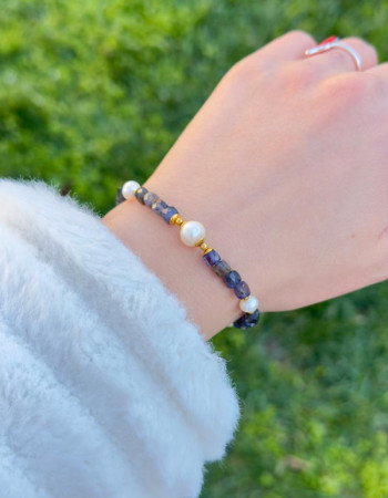 Pearl & iolite Stone Bracelet