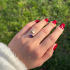 Multi Stone Ring , 925 Silver Natural Amethyst Stone & Rose Quartz Stone Ring