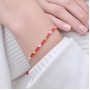 925 Silver Natural Red Coral Stone , Yellow Sapphire , Moonstone  & Peridot Bracelet