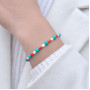 925 Silver Natural Red Coral Stone , Whtie Pearl & Turquoise stone Bracelet