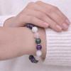 Multi Stone Bracelet , Rose Quartz , Amethyst , Moonstone & Cat's Eye Stone Bracelet