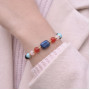 8mm Siyah Oniks , Akuamarin , Pembe Kuvars , Kırmzi Akik ve Sodalit Taşlari Bileklik