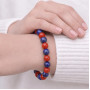 8mm Natural Lapis Lazuli & Red Japer Bracelet