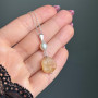 925 Sterling Silver Citrine & Pearl Pendant - Couple Stone