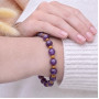 Natural 8mm Amethyst Stone & 6mm Tiger Eye Bracelet
